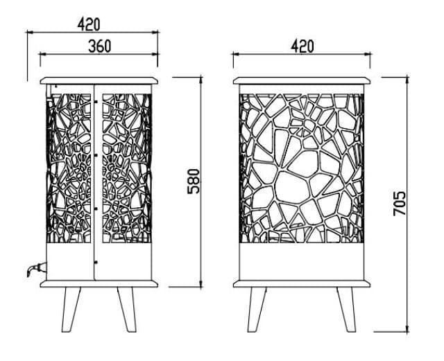 Chimenea eléctrica Faber Dimplex estufa Holo 360º - Imagen 2