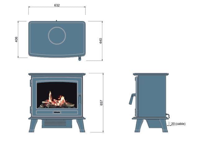 Chimenea eléctrica Faber Dimplex estufa Holo con calefactor - Imagen 4