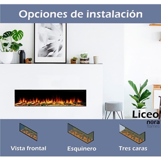 Chimenea eléctrica NoraFlames Liceo 120 con troncos iluminados - Imagen 2