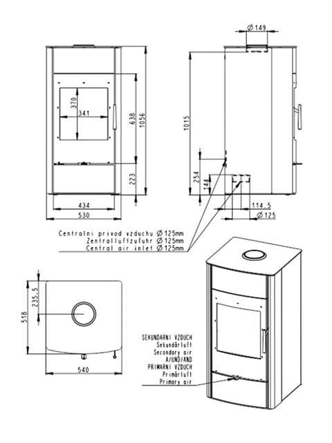 Estufa de leña calefactora Espera 03W (Metálica) - Imagen 2