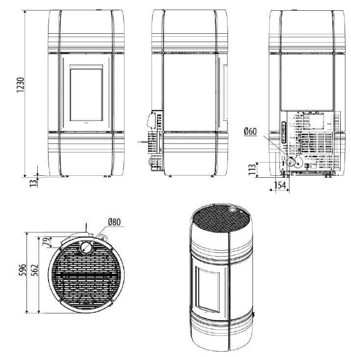 Estufa de pellet Curve Air Matic 8 CORE R - Imagen 5