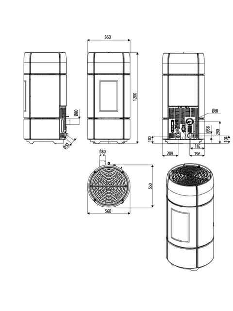 Estufa de pellet Curve Comfort Air 8 R - Imagen 5