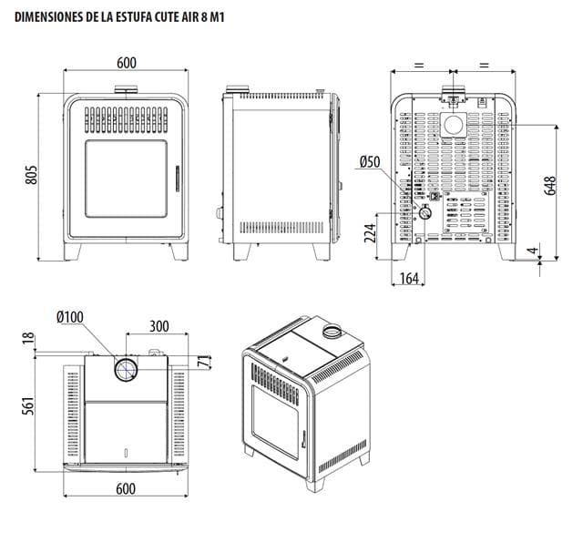 Estufa de pellet Cute Air 8 UP - Imagen 3