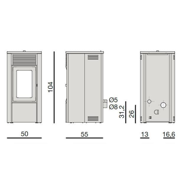 Estufa de pellet Ego Air Matic 8 CORE R - Imagen 5