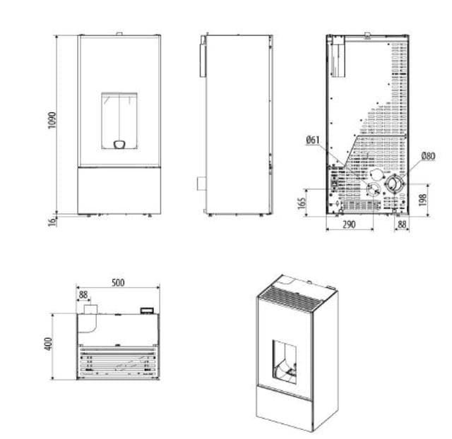 Estufa de pellet Eiko Natural Matic 6 CORE UP - Imagen 6