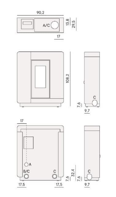 Estufa de pellet Elle 9 Plus FUp-Twin - Imagen 3