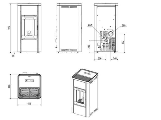 Estufa de pellet Ghea Air 6 R - Imagen 3