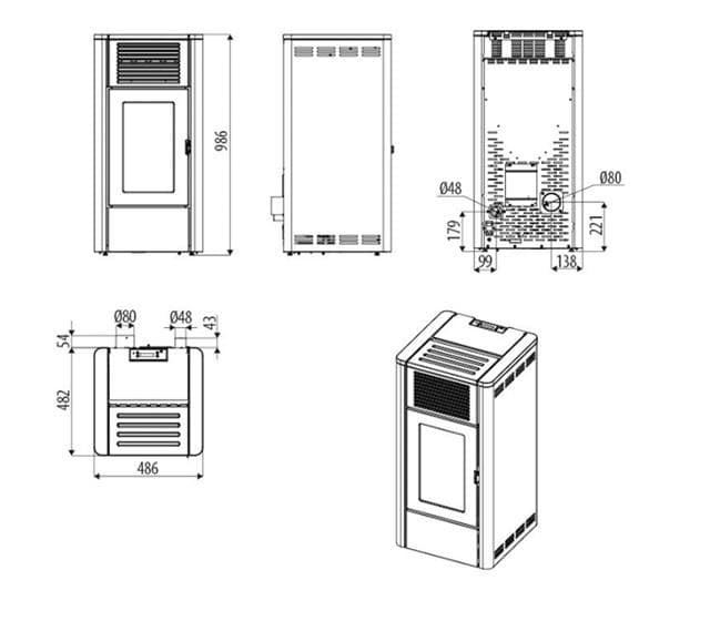 Estufa de pellet Gio Air 8 R - Imagen 4