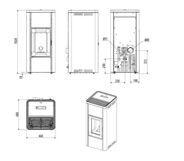 Estufa de pellet Mida Air 8 R - Imagen 4