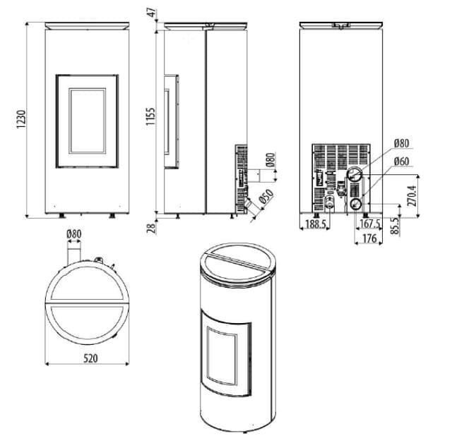 Estufa de pellet Mood Comfort Air 8 R - Imagen 5