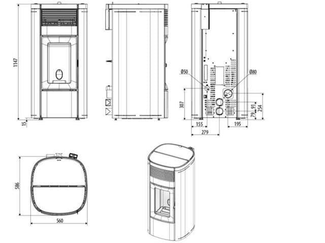 Estufa de pellet Musa Comfort Air 14 R - Imagen 2