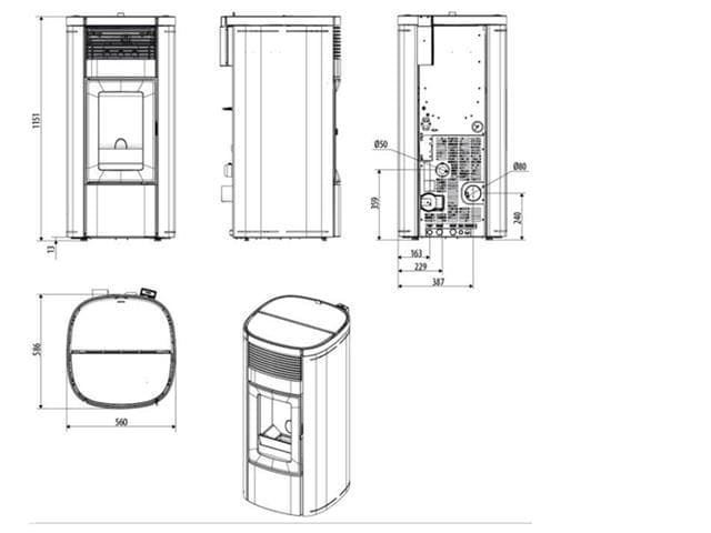 Estufa de pellet Musa Hydro Matic 18 R - Imagen 2