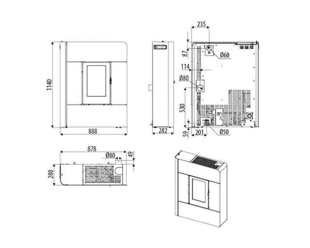 Estufa de pellet Raam Comfort Air 8 R - Imagen 6