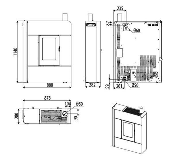 Estufa de pellet Raam Comfort Air 8 UP UF - Imagen 6