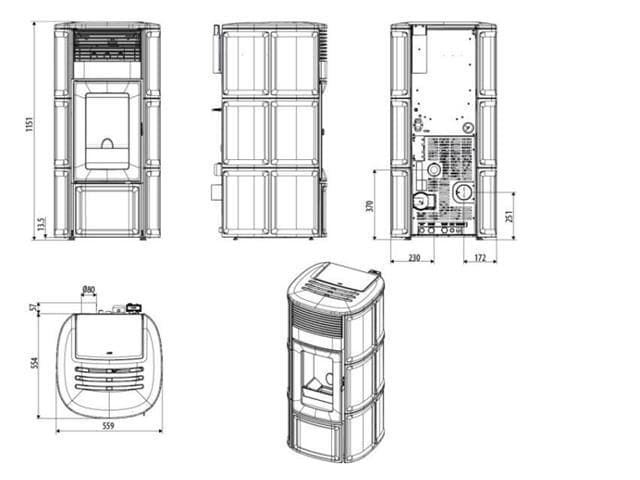 Estufa de pellet Suite / Club / Club Absolute Hydro Matic 18 R - Imagen 9