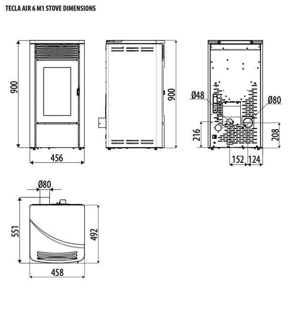 Estufa de pellet Tecla Air 6 R - Imagen 3