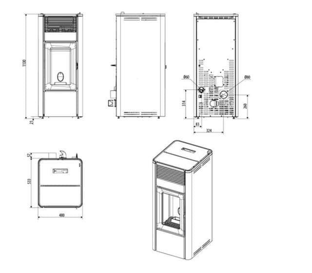 Estufa de pellet Teia Comfort Air 10 R - Imagen 3