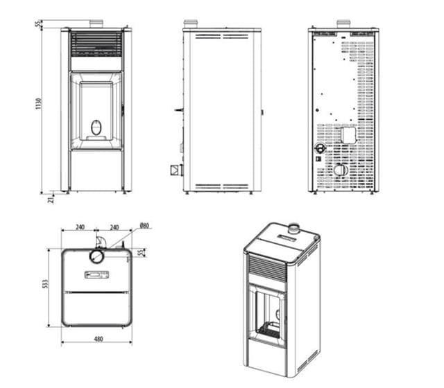 Estufa de pellet Teia Comfort Air 10 UP - Imagen 3