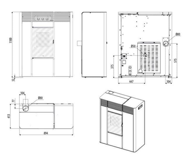 Estufa de pellet Thea Hydro 16 R - Imagen 6