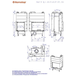 Hogar de leña Heat E2G 65/40 - 65.51.40 - HL3LG26/HR3LG26 - Imagen 2