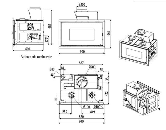 Insert de pellet Vivo 90 Comfort Air 9 - Imagen 2