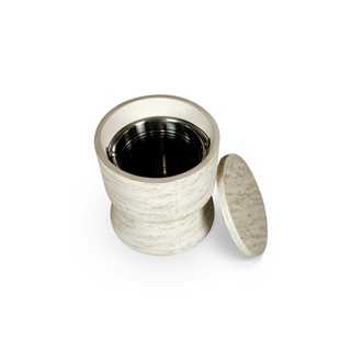Mesa auxiliar refrigeradora Round Travertine - Imagen 2