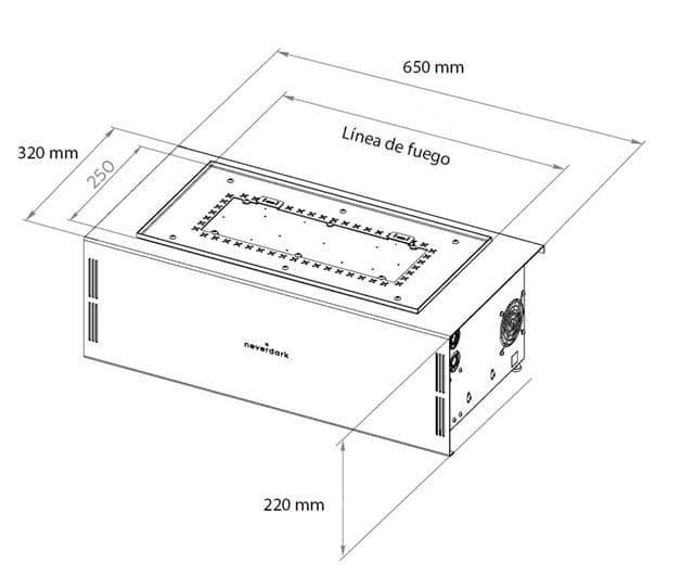 Quemador bioetanol electrónico NeverDark Chalet I 650 in - Imagen 3