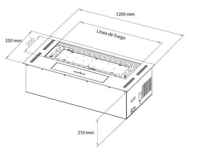 Quemador bioetanol electrónico NeverDark Chalet II 1200 in - Imagen 3