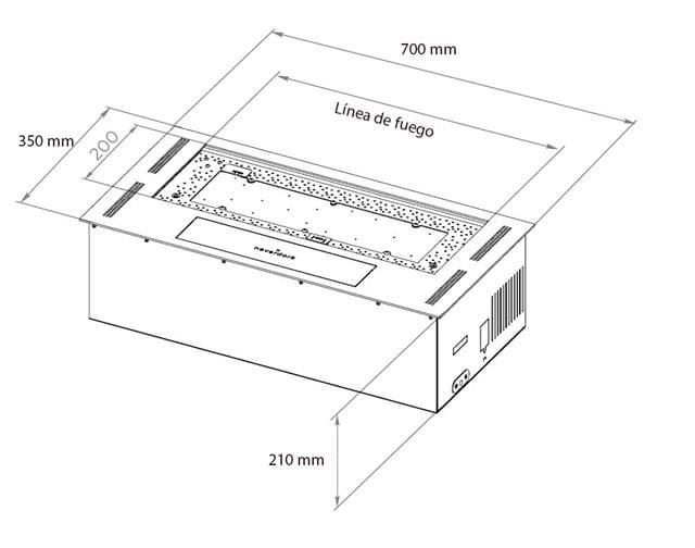 Quemador bioetanol electrónico NeverDark Chalet II 700 in - Imagen 3