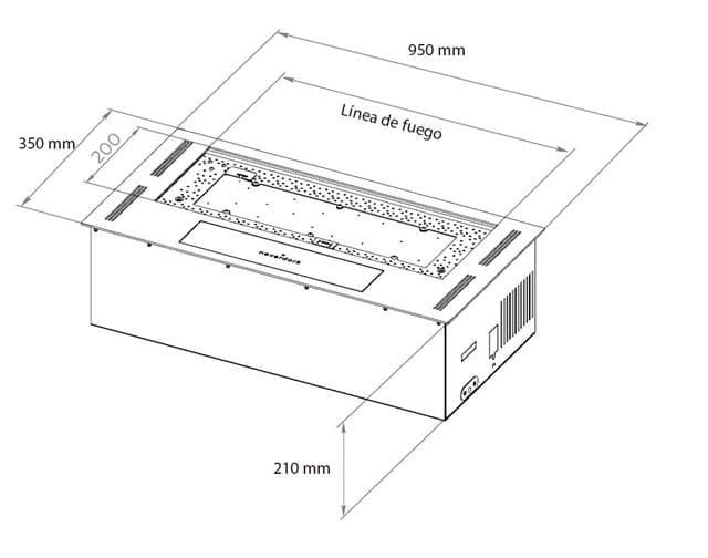 Quemador bioetanol electrónico NeverDark Chalet II 950 in - Imagen 3