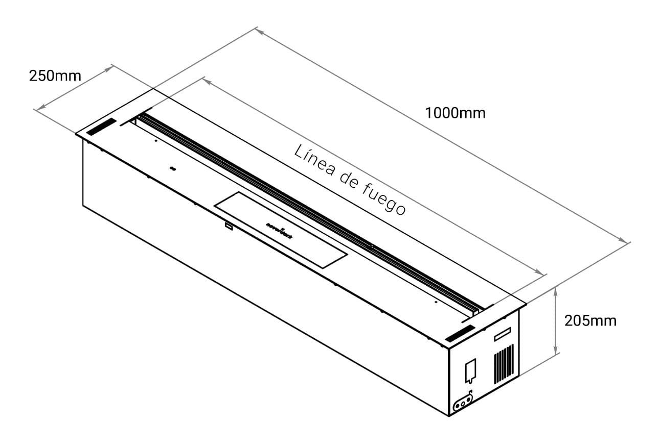 Quemador bioetanol electrónico NeverDark Firetec 1000 - Imagen 3