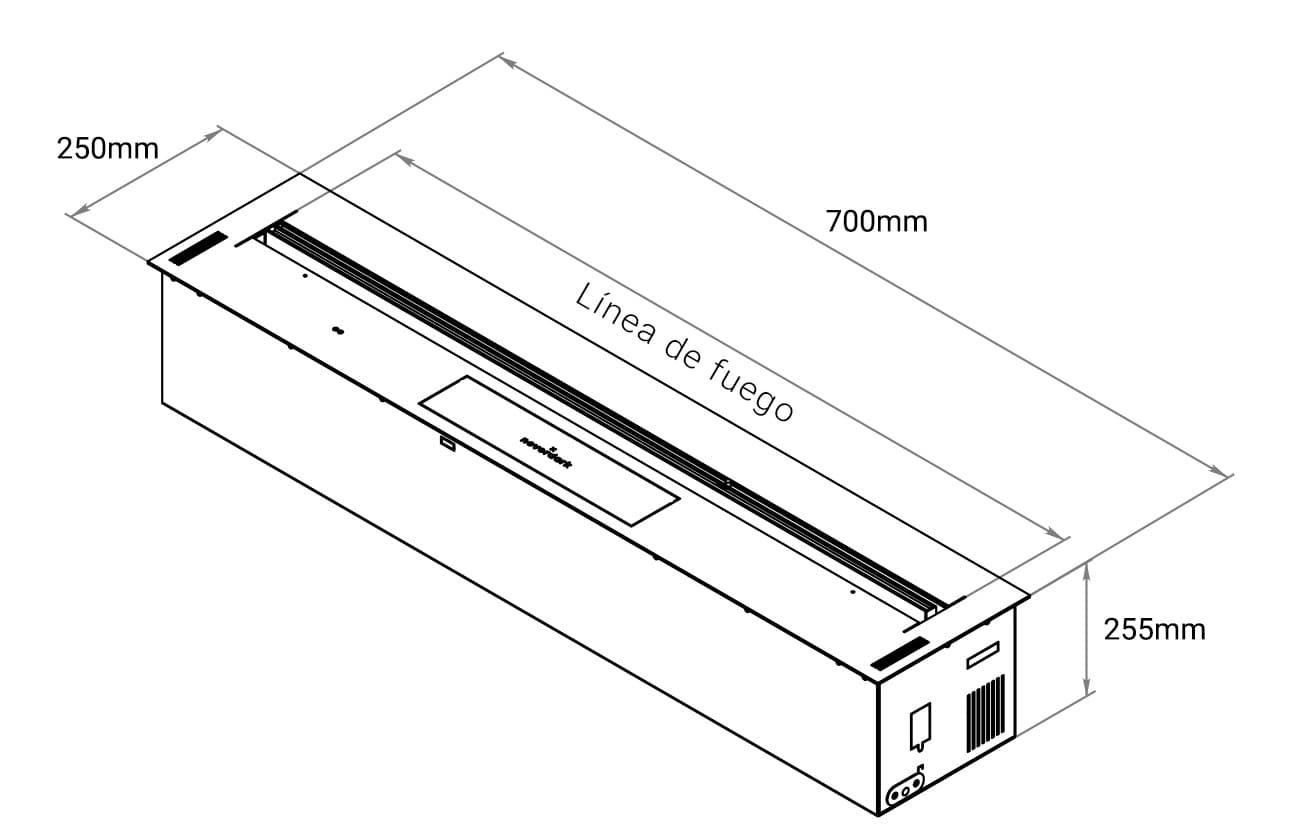 Quemador bioetanol electrónico NeverDark Firetec 700 - Imagen 3